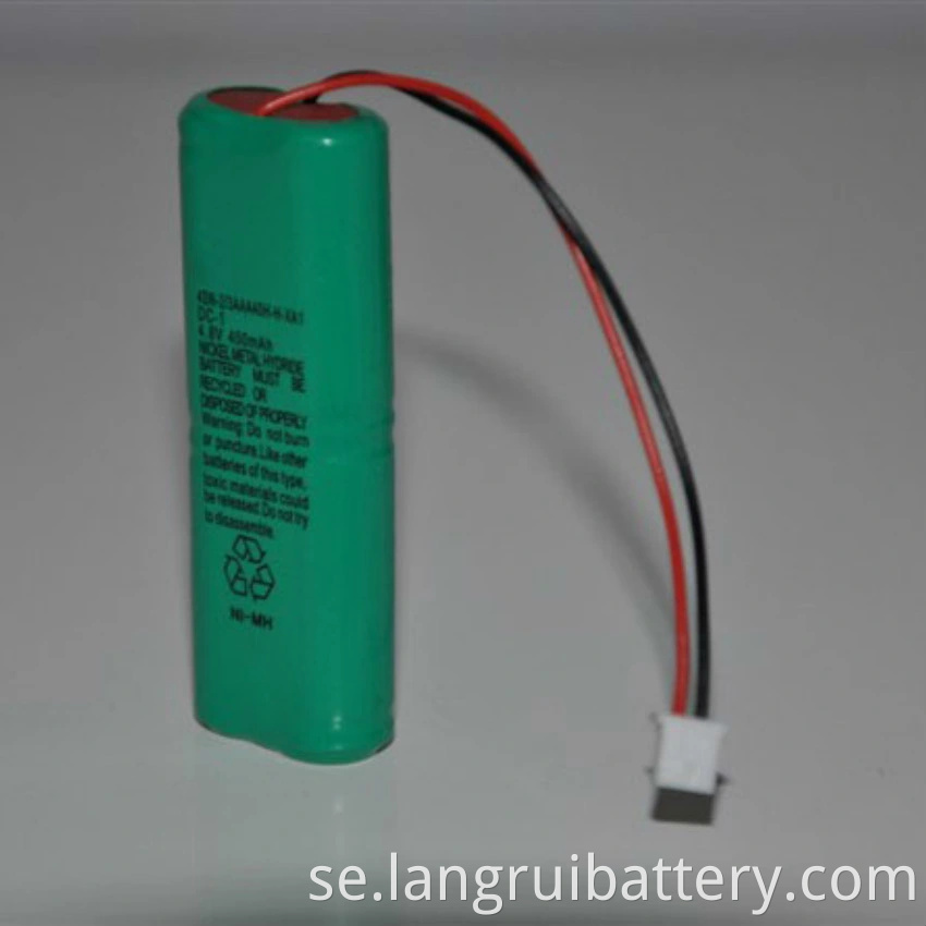 Ni-MH AAA*3 3.6V 800mAh Batteripaket kan anpassas